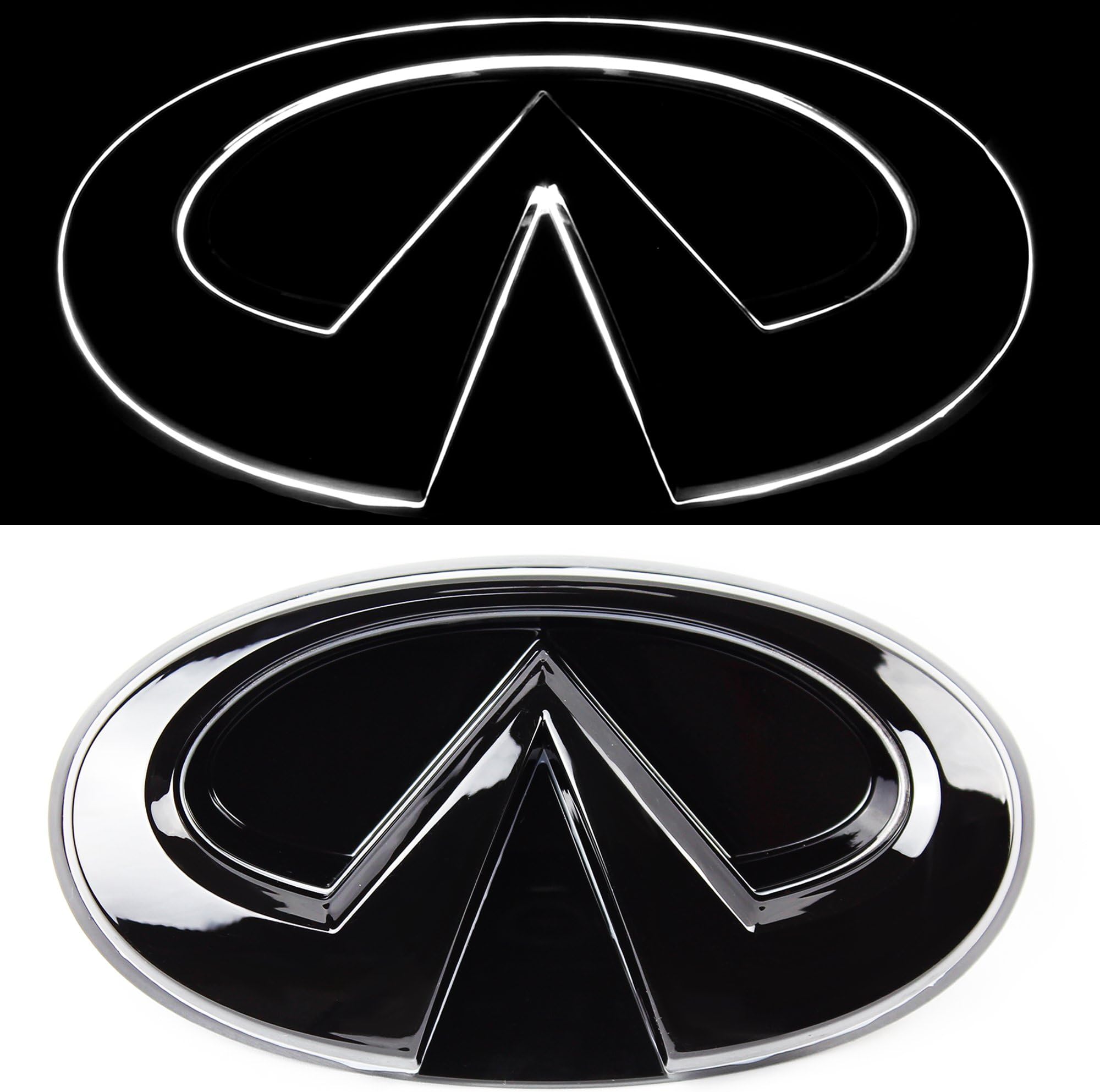 JetStyle Q50 LED Emblem, Black Edition, Front Car Grill Badge, Auto Illuminated Logo, Glowing, Lights DRL Daytime Running Lights White - Drive Brighter