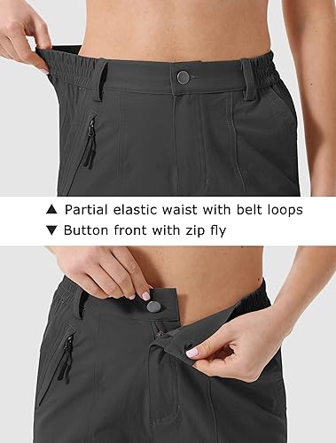 Miniatura 4 de HARTPOR Pantalones cortos de senderismo para mujer, de secado rápido, elásticos, de 5 pulgadas, casuales, de verano, con bolsillos, resistentes al