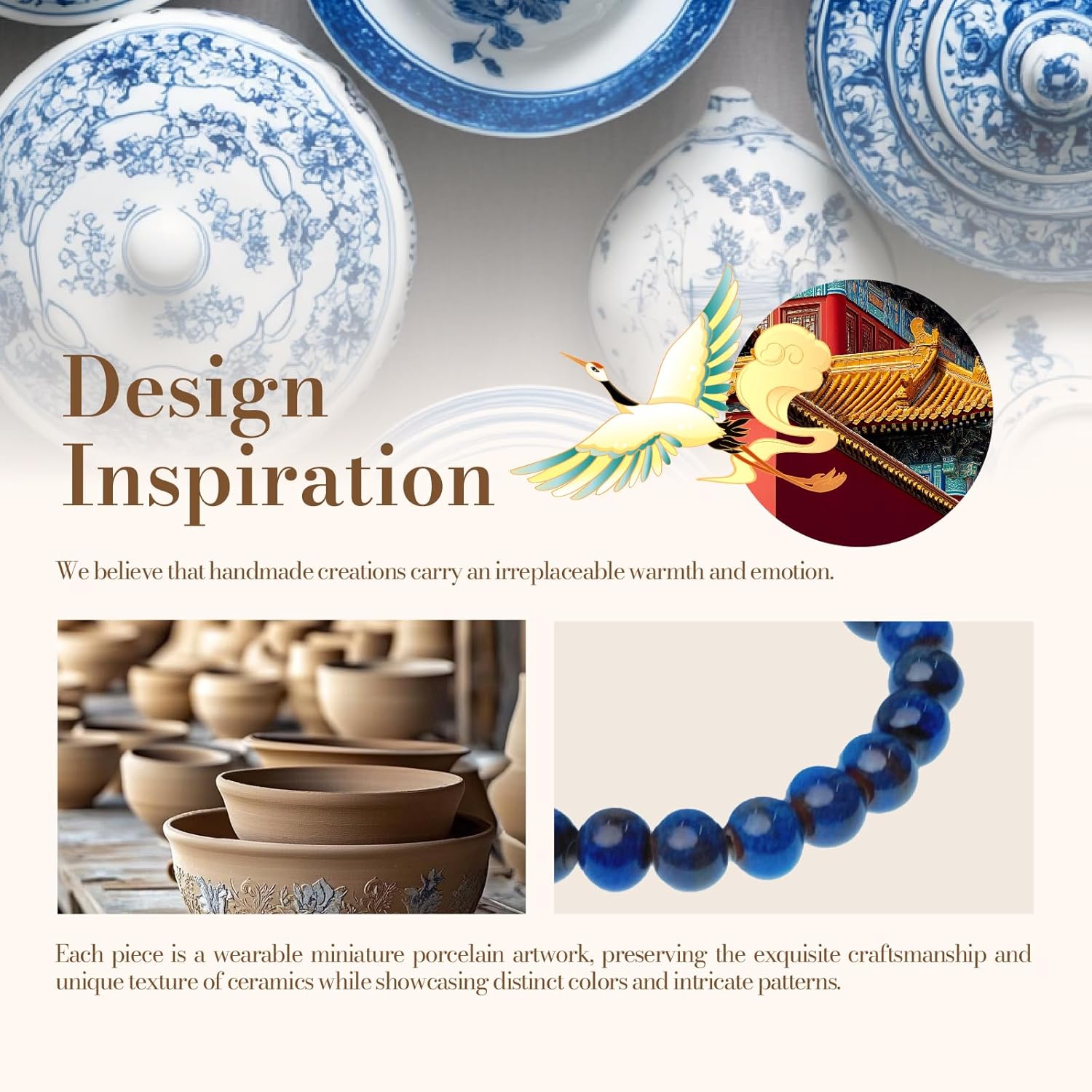 Natural Bead Elastic Bracelet, Stackable Bracelets for Women and Men 8mm Beads Strength Bracelets