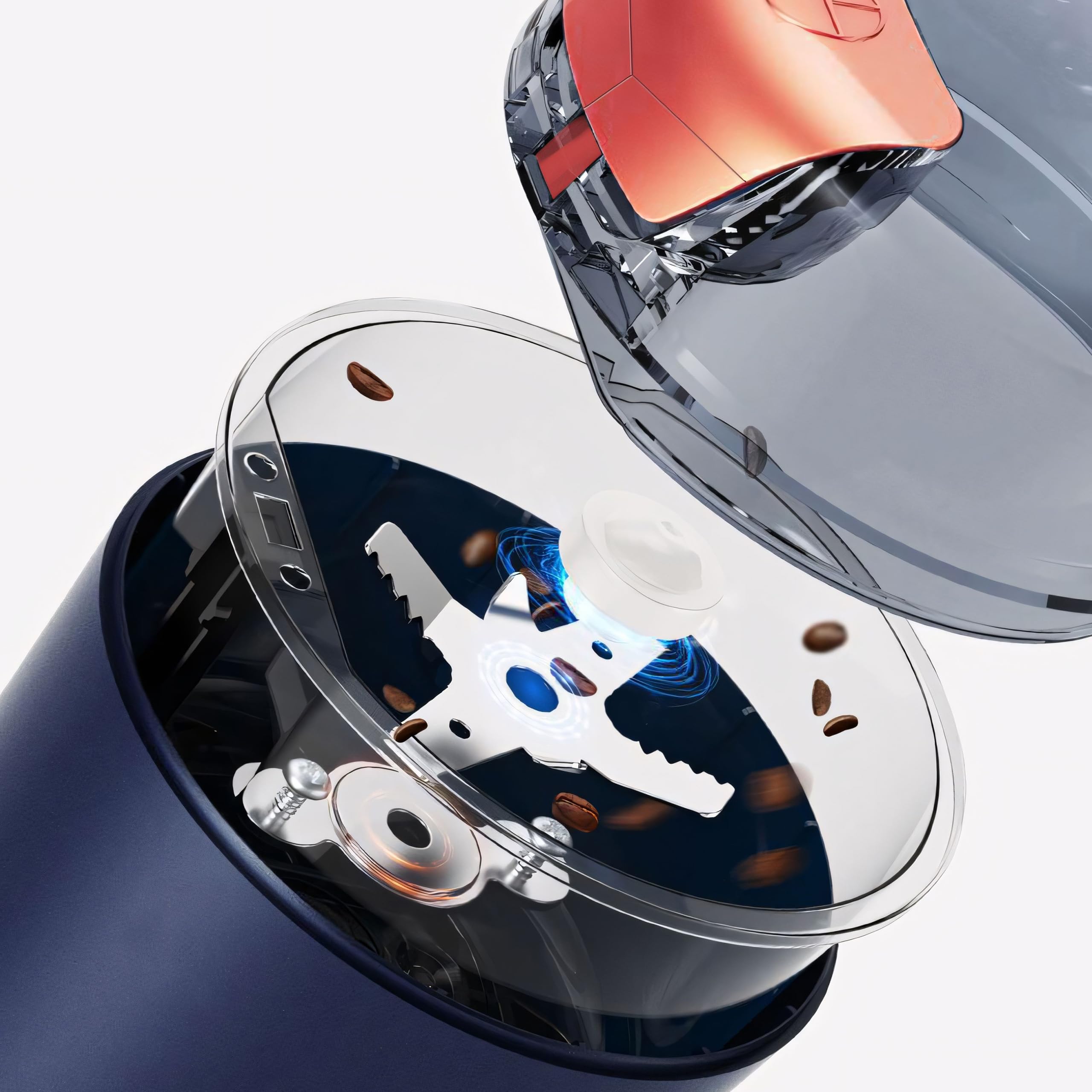 Retoo Macinacaffè elettrico con coltello a percussione in acciaio inox, macina in ceramica, macinatura grossolana regolabile