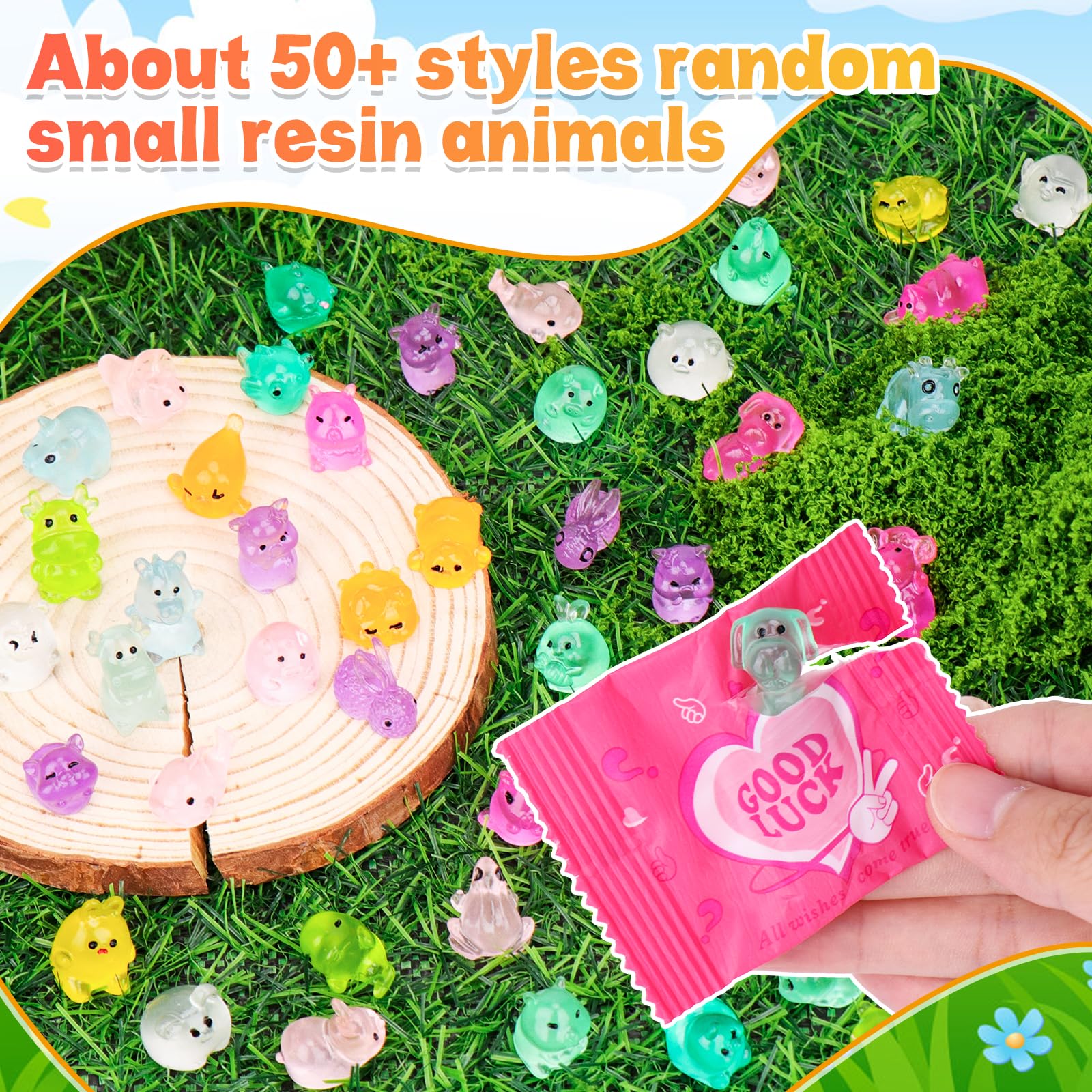 SelfTek 100pcs Mini Resin Animals Blind Bags - Image 2