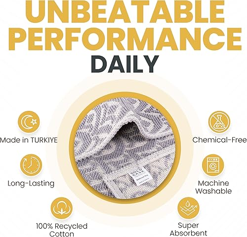 Miniatura 147 de Gold CASE - Juego de 4 toallas de mano turcas para baño, toallas de baño 100% algodón, toalla pequeña de cocina Helen para spa, cara, té y paño