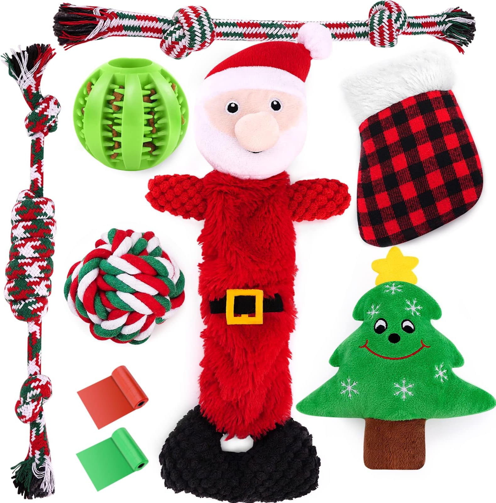 LOYEE 8 Pack Puppy Toys, Squeaky Plush Dog Toys for Small Dogs, Cute Puppy Teething Chew Toy, Indestructible IQ Treat Ball and Safe Ropes Toys