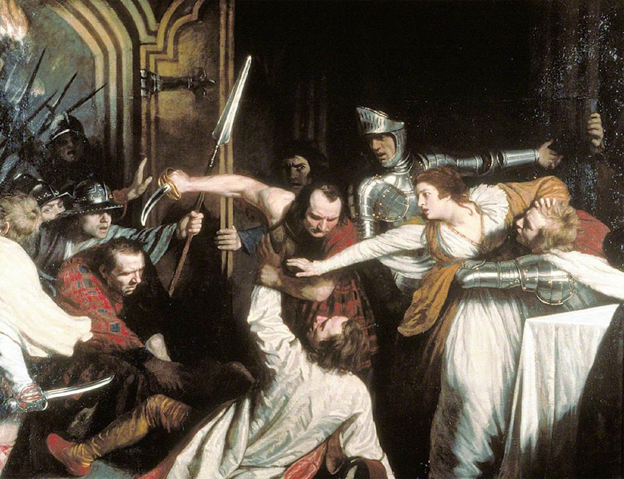ARTXLXXBN Famous Art Print Poster Vintage Wall Art the Murder of Rizzio by John Opie Canvas Art Poster for Home Decor 60x90cm