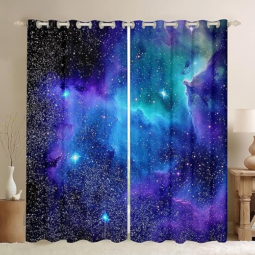 Miniatura 18 de Feelyou Cortinas infantiles con diseño de tortugas marinas, peces tropicales, bonitas cortinas de criatura oceánica, cortinas para ventanas