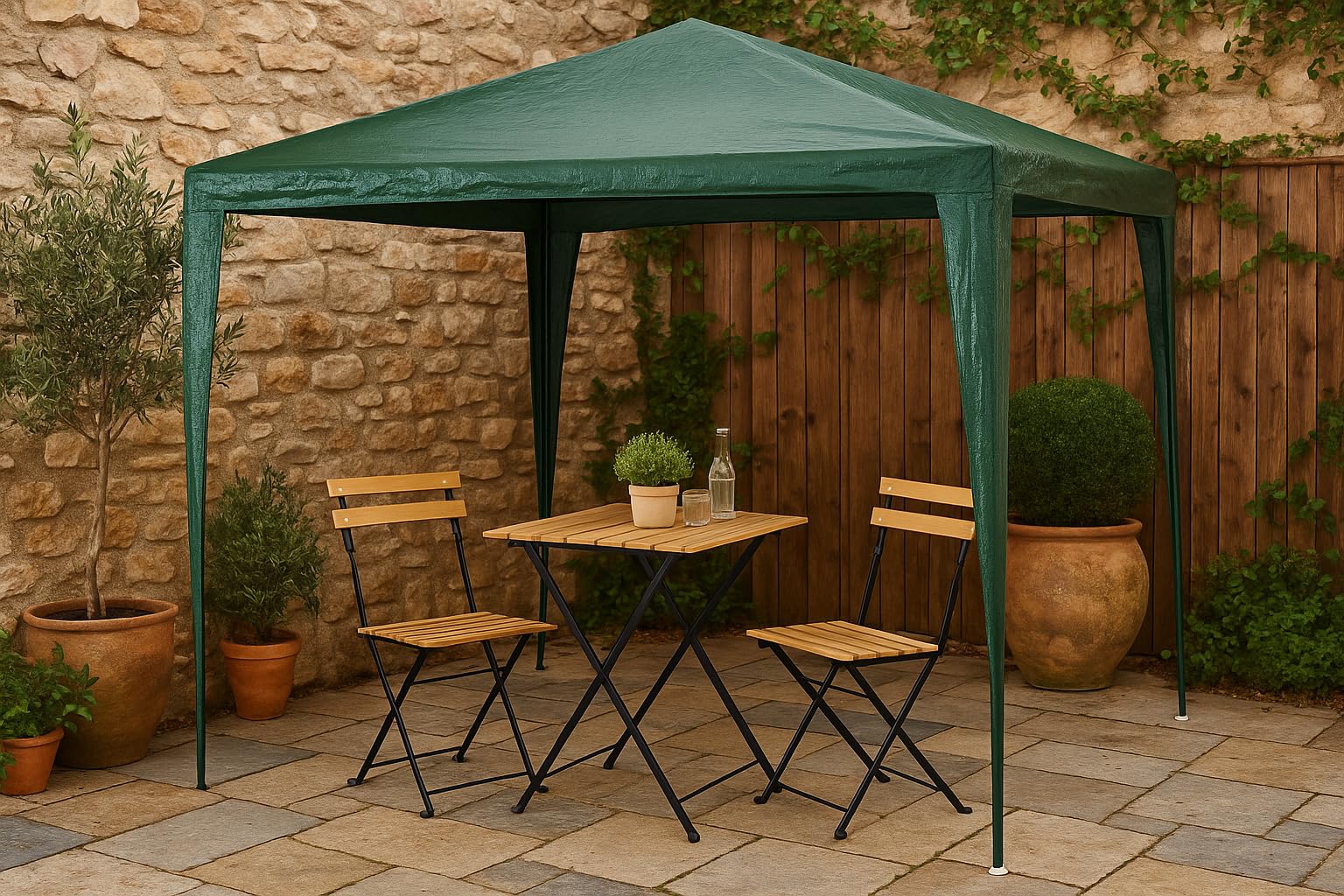 Linea Garden Friend Gazebo facile verde 3x4 m Struttura in acciaio copertura in pe 110 gr/m²