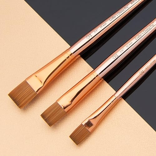 Miniatura 3 de Royal & Langnickel Crafter's Choice Pro - Juego de brochas angulares sintéticas, 4 piezas