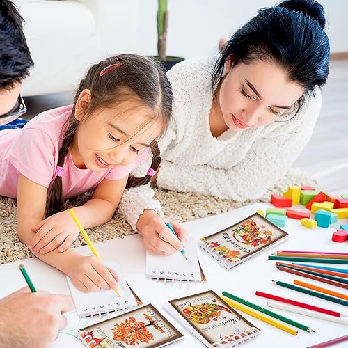 Miniatura 6 de Whaline 24 mini blocs de notas de otoño, rústicas, de granja, espiral, de bolsillo, calabaza, pavo, hojas de arce, cuadernos para Acción de Gracias,