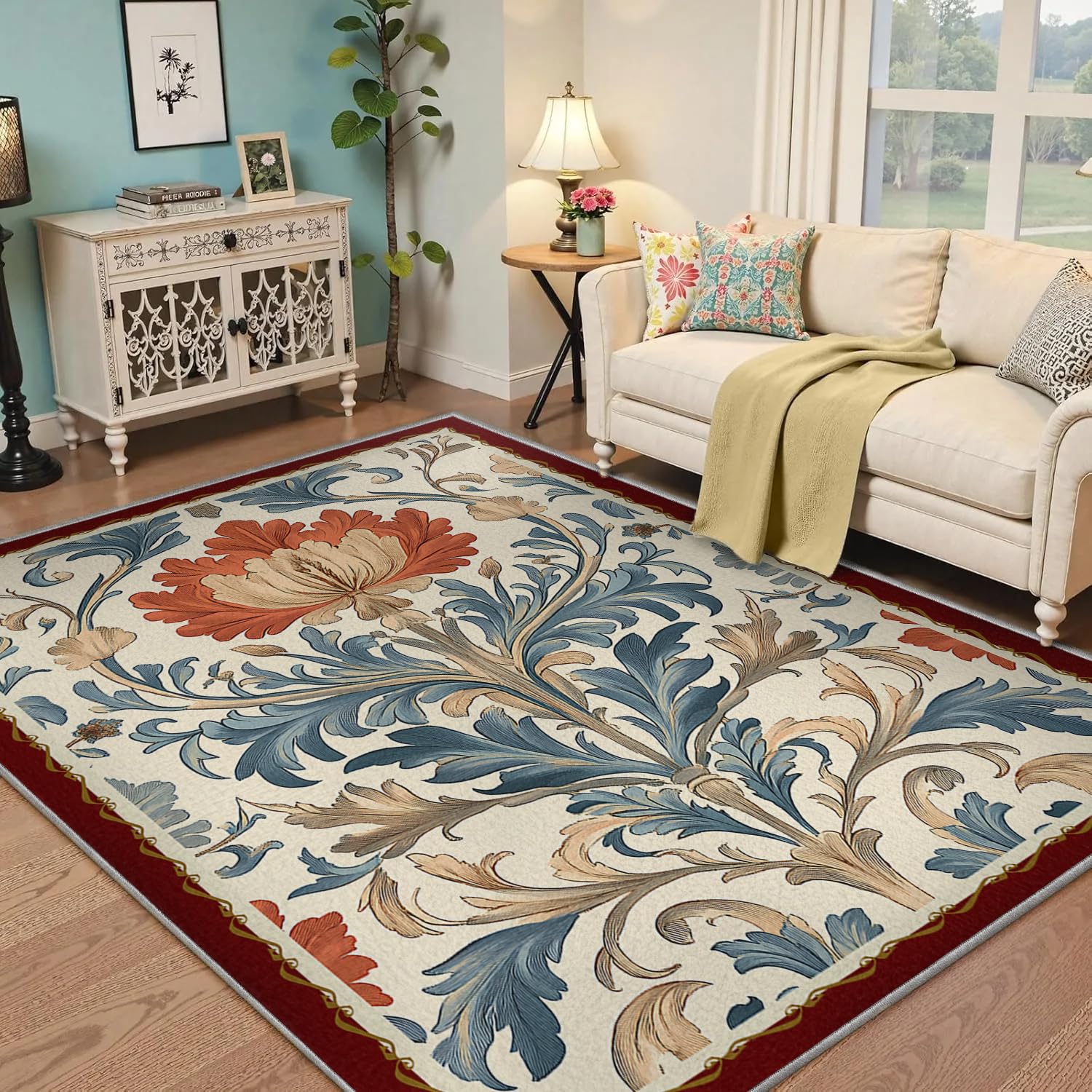Tapis de grand salon vintage 240x300cm pour salle à manger chaleureuse