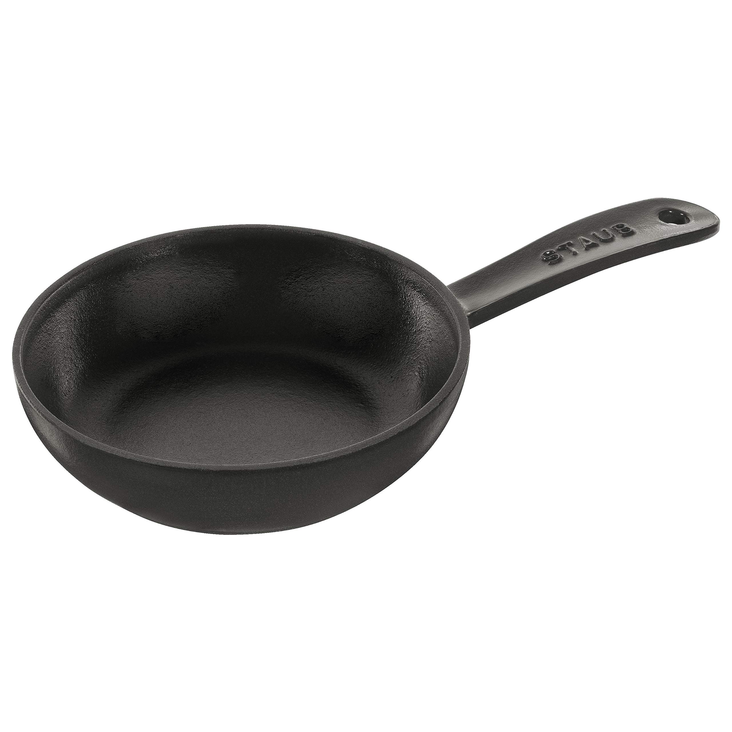 Staub MINI BAKPAN 16 CM ZWART + STEEL METAAL 1221623