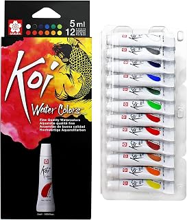 SAKURA Koi Watercolor Sets - Fine Quality Watercolor Paint Set - 12 Colors - 5 ml Tubes
