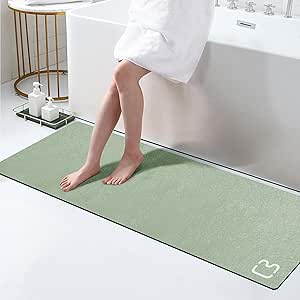 Amazon.com: RUERYA Sage Green Bath Mat 15.7"x47.2" Extra Long Bathroom ...