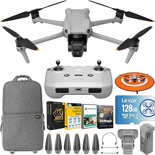 Miniatura 1 de DJI Air 3 Drone Quadcopter con control remoto RC-N2 (sin pantalla) Tele medio y cámaras primarias duales de gran angular, tiempo de vuelo máximo de