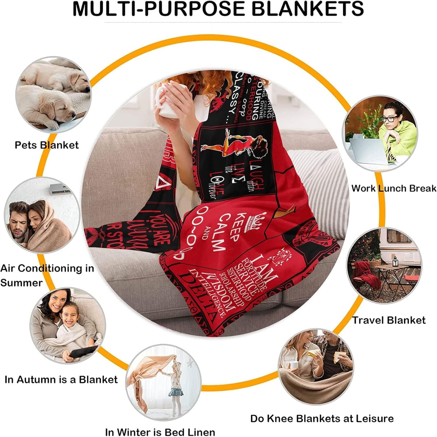 Sisterhood Blanket for Black Women – Empowerment Throw Blanket 60"x80" – Inspirational Gifts for African American Women, Friends, Daughters, Coworkers – Soft Fleece, Warm & Cozy