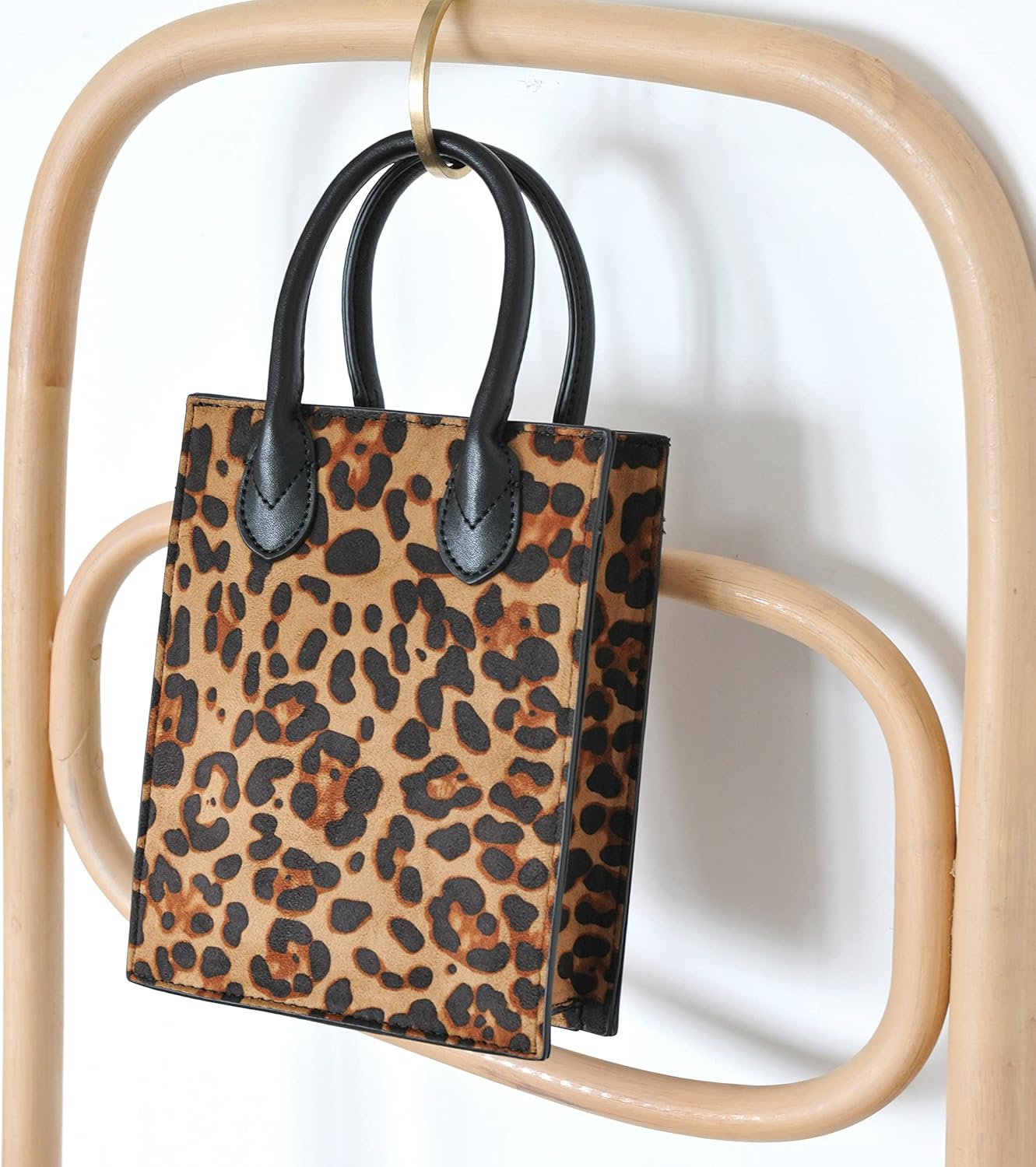 Leopard Print Shoulder Handbag Mini Tote Women Cross Body Bag Purse - Image 6