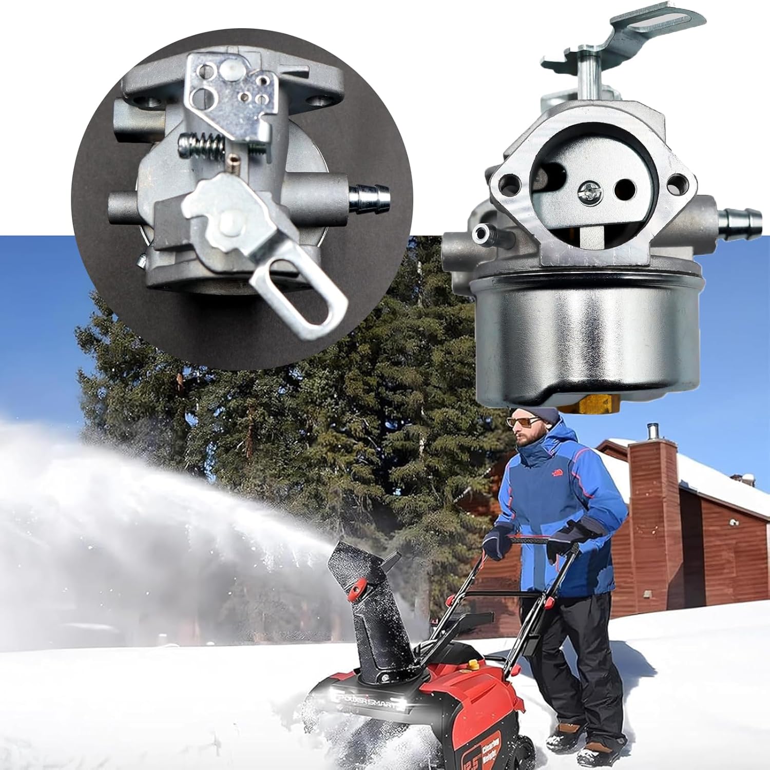 LIZAPUS Carburetor Compatible with Yard Machines MTD 31AS3DDE729 31AS6FEE729 31BE5MLG729 31BS644E129 Snow Thrower Snow Blower/W 8hp 9hp 10hp Tecumseh Engine Replacement Carb