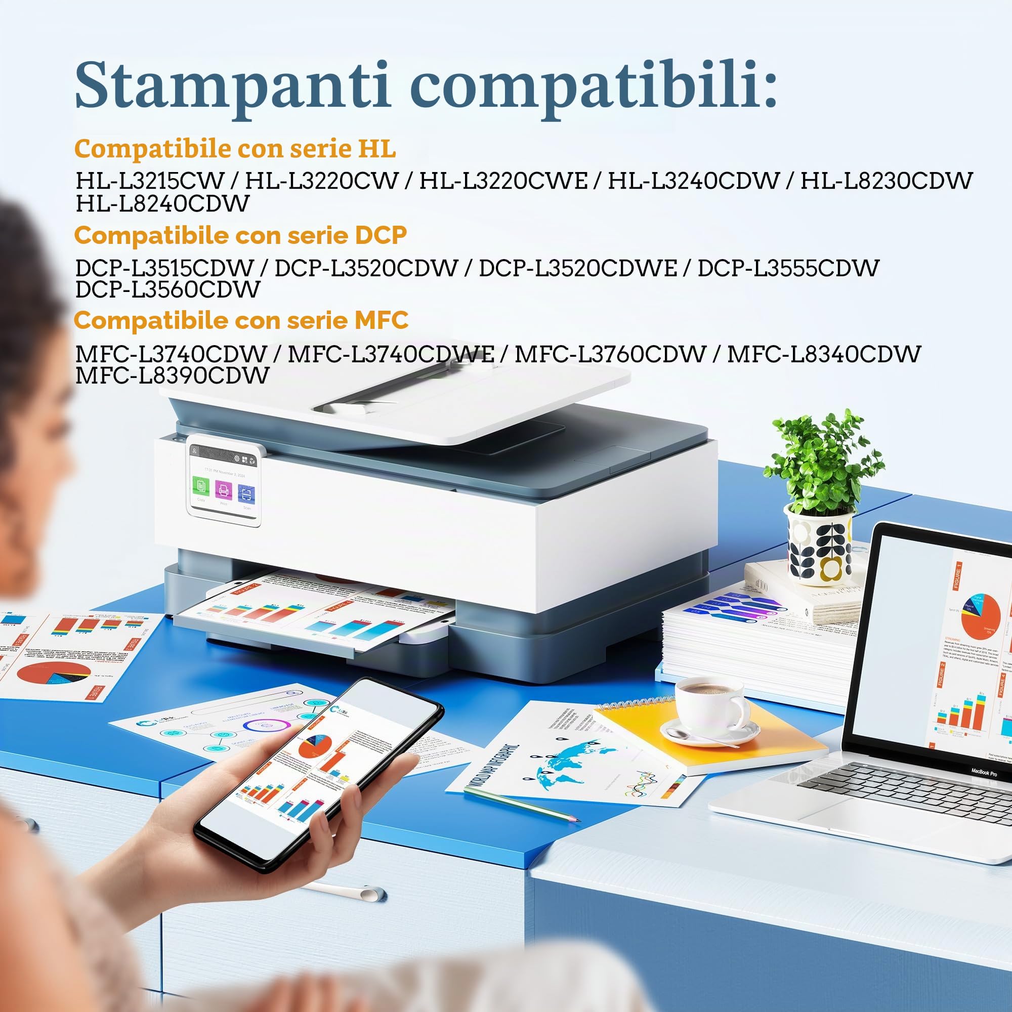 LxTek Compatibili Toner per Brother TN248XL per Brother MFC-L3740CDW 5-Pack | Compatibile per toner tn248, toner brother mfc l3740cdw, dcp-l3560cdw, mfc l3740cdwe, l3760cdw, dcp-l3520cdw, hl-l3240cdw