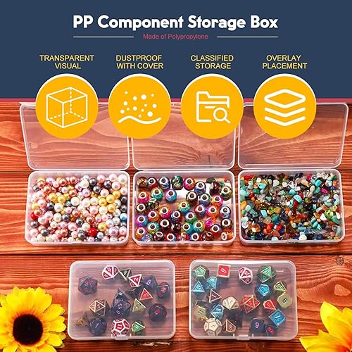 Miniatura 3 de MroMax Caja de almacenamiento de componentes PP, 3.465 x 2.362 x 0.787 in organizador de plástico cajas de herramientas para componentes