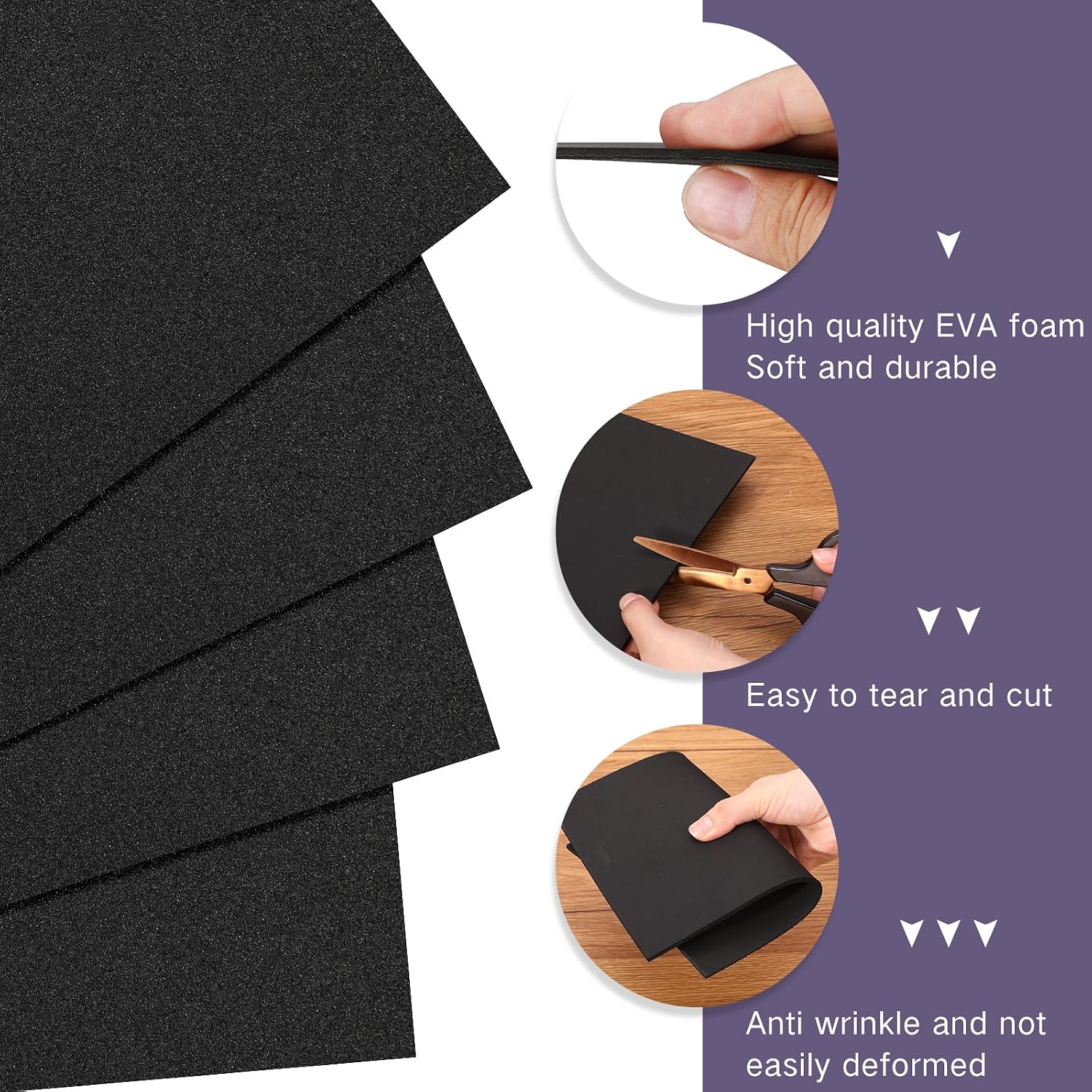 Innconee 15 Pcs Embroidery Foam 3mm Thick 10 x 15 Inch 3D Puffy EVA Foam Sheets for 3D Embroidery Arts and Crafts, DIY Projects, Hand Sewing, Quilting, Hats, Cosplay Costumes, Bags