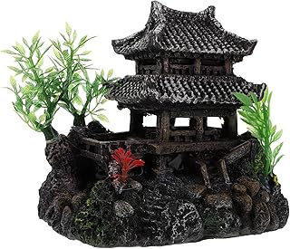 BCOATH Decoração: Decorações Pagoda Ornamentos Escondido Pequeno Artesanato Tanque Decoração Escondido Estátua Ornamento para Acessórios de Sereia Amigáveis Acessório de Aquário Antigo Plantas Realistas