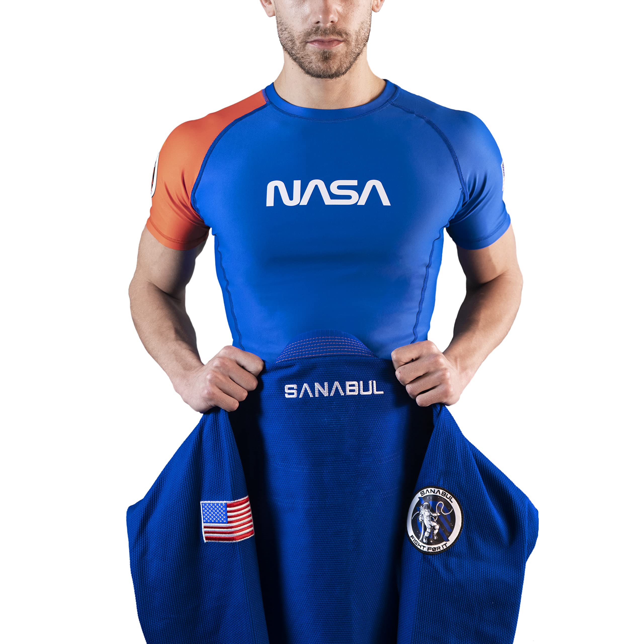 Sanabul NASA Kurzarm-Kompressions-Rashguard für MMA BJJ Wrestling-Cross-Training, Rashguard