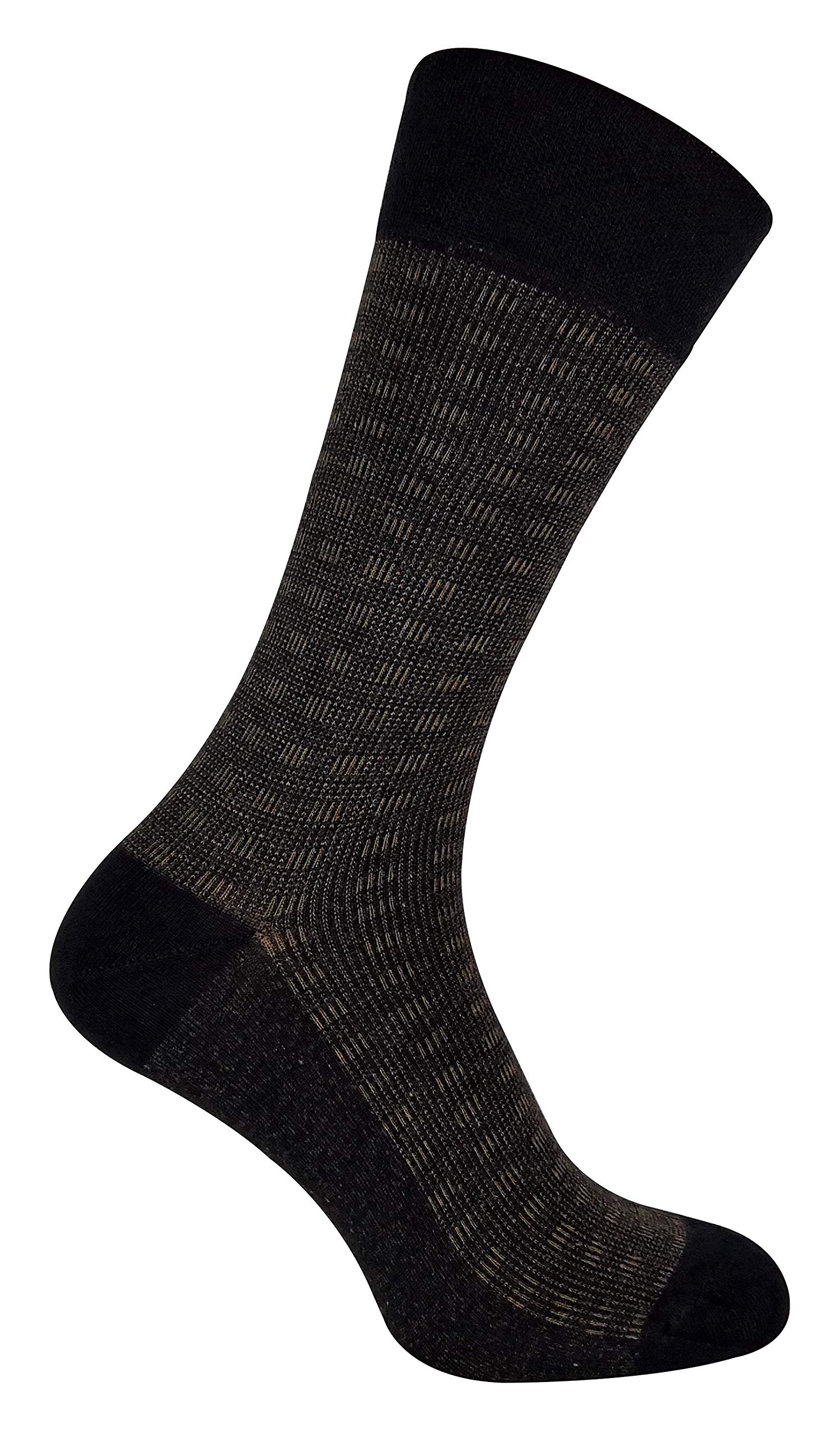 Sock Snob Men's Brown Black Gingham Check - Patterned Design Formal Bamboo Dress Socks (6-11 Uk, )