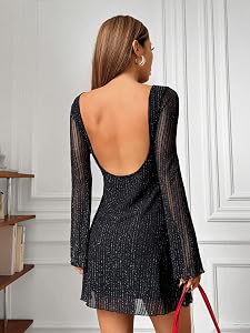 glitter semi sheer mesh bodycon dress Women's 3 Pcs Long Sleeve Outfits with Cami Shorts Rose Small at Amazon Women's Clothing store up corset back Hem/Train Cloth Size:L white strapless midi dress One Shoulder Satin Bridesmaid