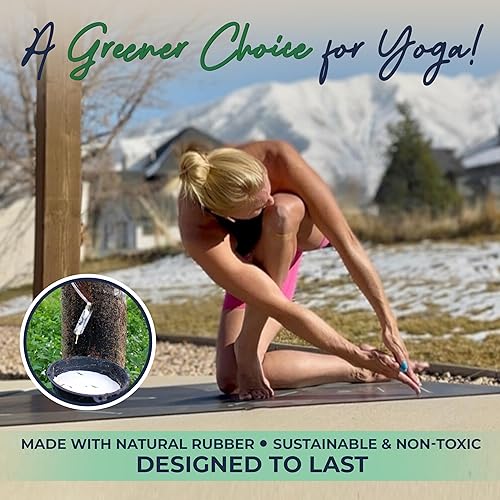 Miniatura 2 de Y O Gayo Eco Balance Yoga Mat with Carry Strap  Superior Grip, Non-Slip, Durable & Lightweight, Sustainable Natural Rubber Mat with Alignment Lines
