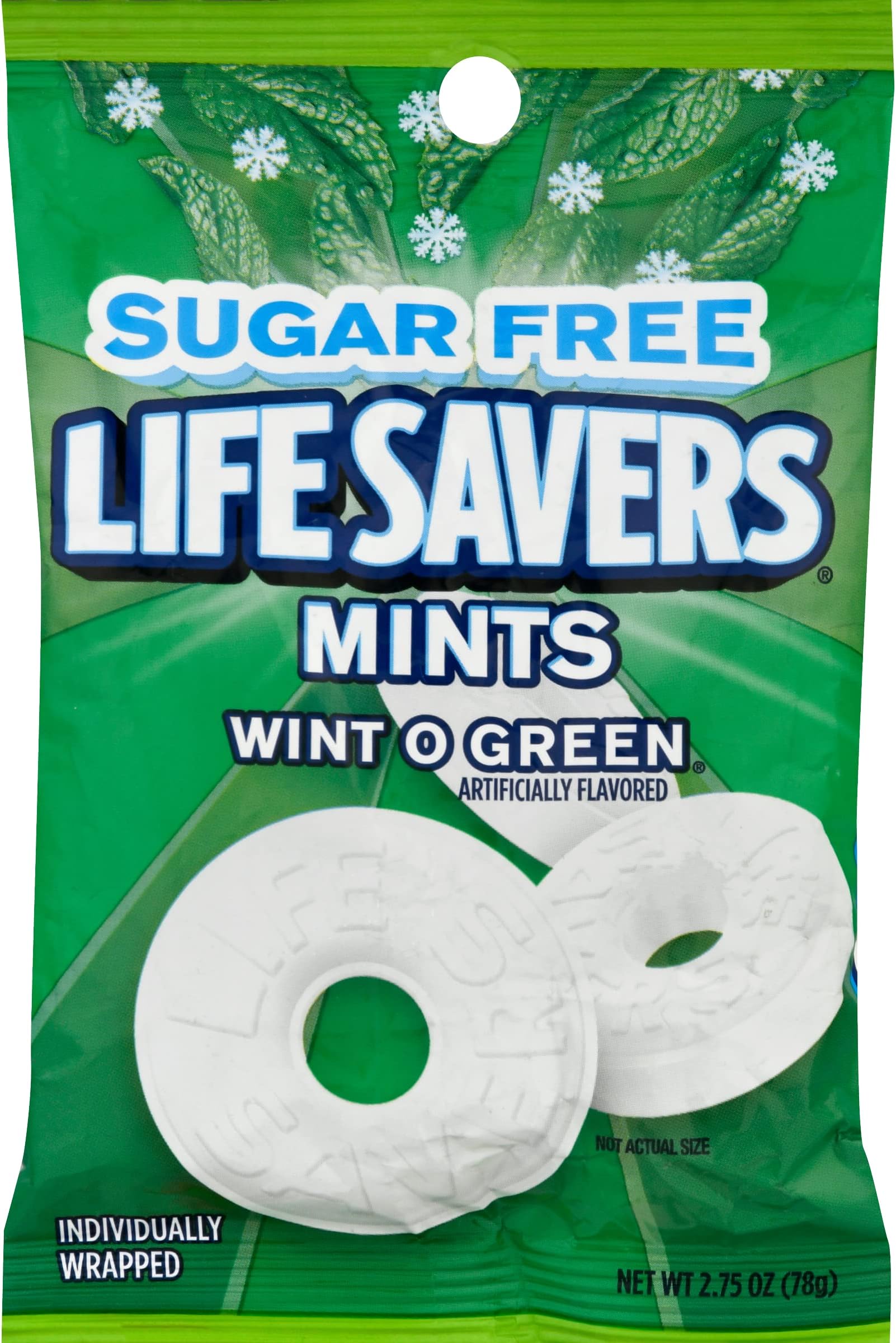 Life Savers Wint-O-Green Hard Candy, No Sugar (Pack of 2)