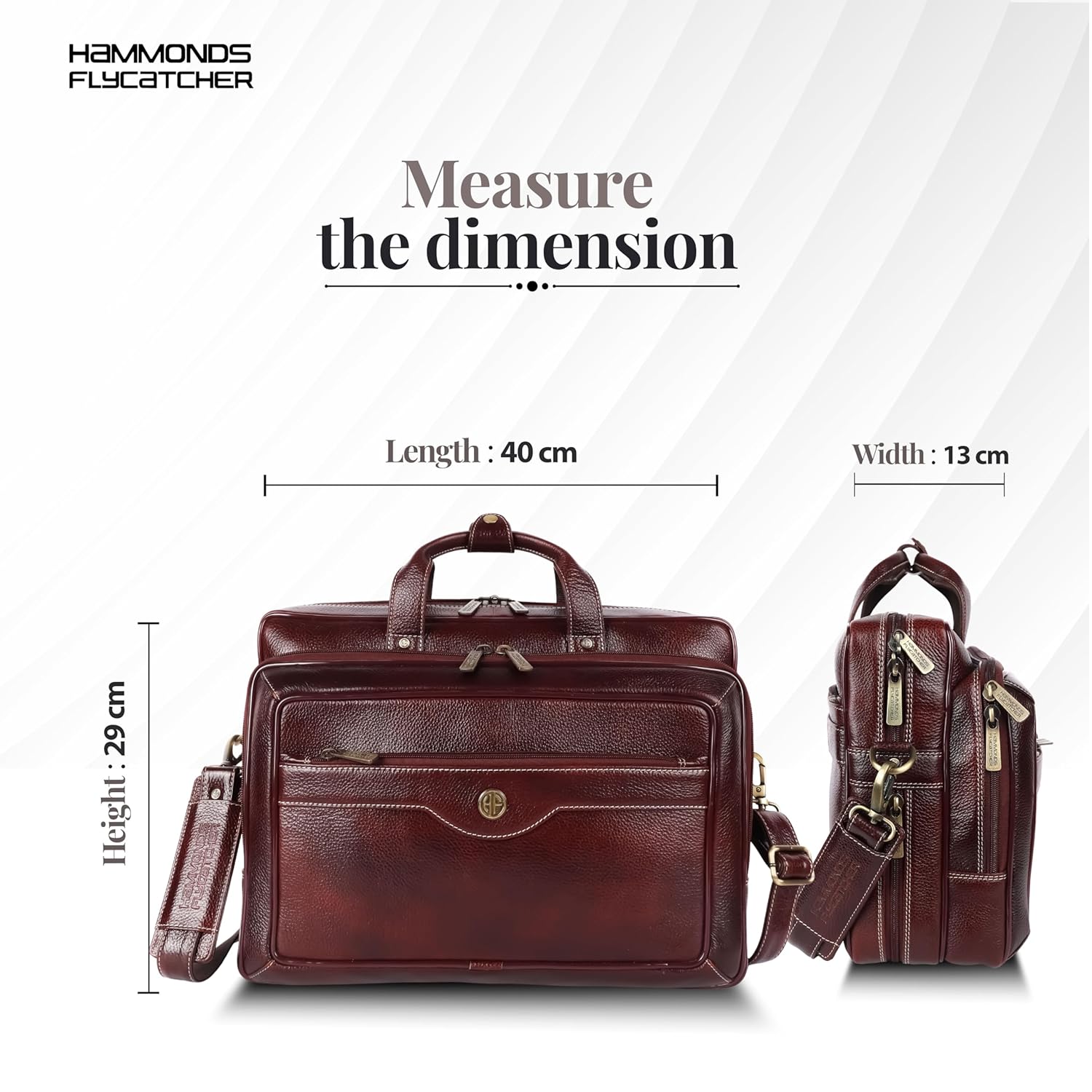 HAMMONDS FLYCATCHER Genuine Leather Expandable Office Bag for Men with Trolley Strap, Adjustable Strap, 15.6 Inch Leather Laptop Bag for Men for Office, Travel, Daily Use - 1 Year Warranty - Brown 38 81GLeNSRkSL. SL1500