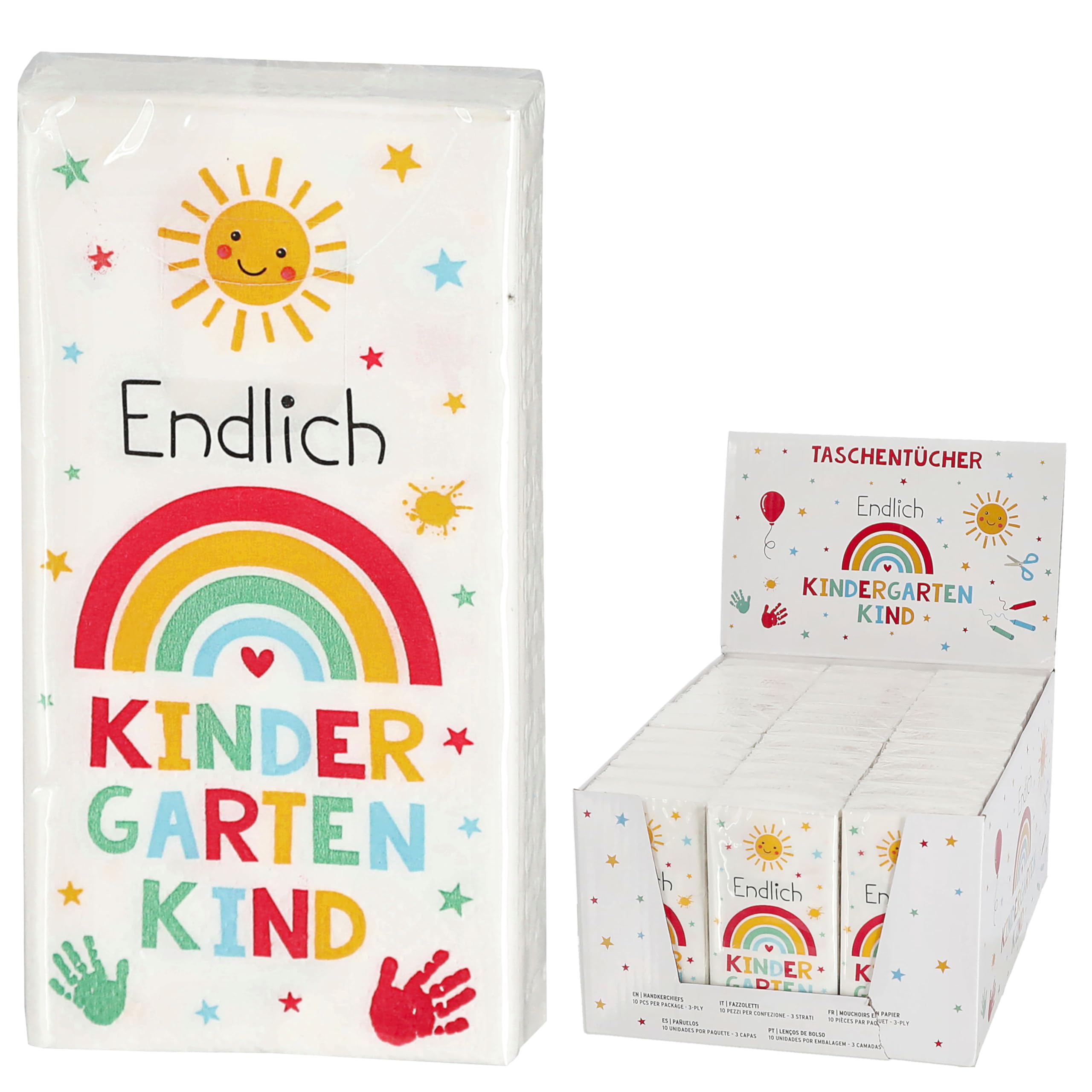 Taschentücher 'Kindergarten' 36x10er Pack Display | 5x11x2cm Papier 3lagig | Papiertaschentücher Tempo (Taschentücher Kindergarten)