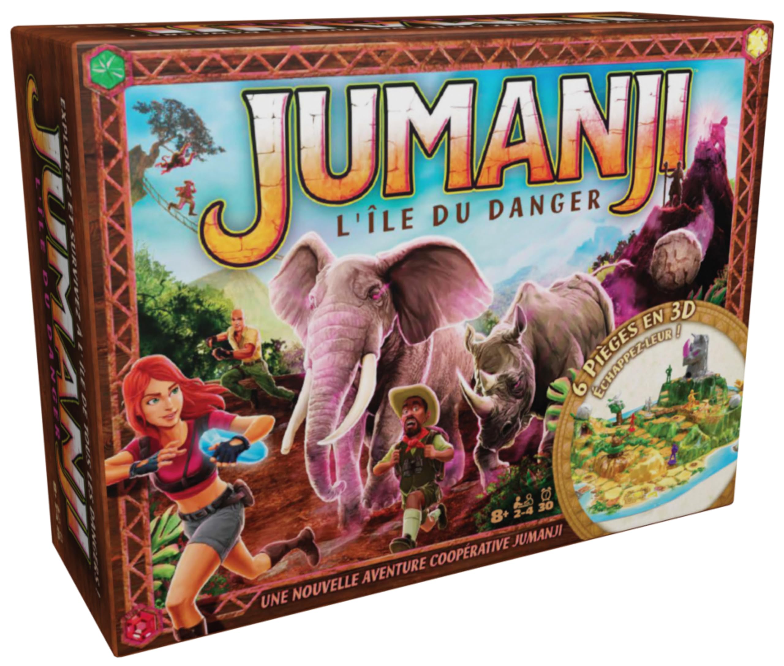 Jumanji Stampede, Brettspiel, 3D-Abenteuerspiel zum Film, Spiel für die ganze Familie, ab 8 Jahren