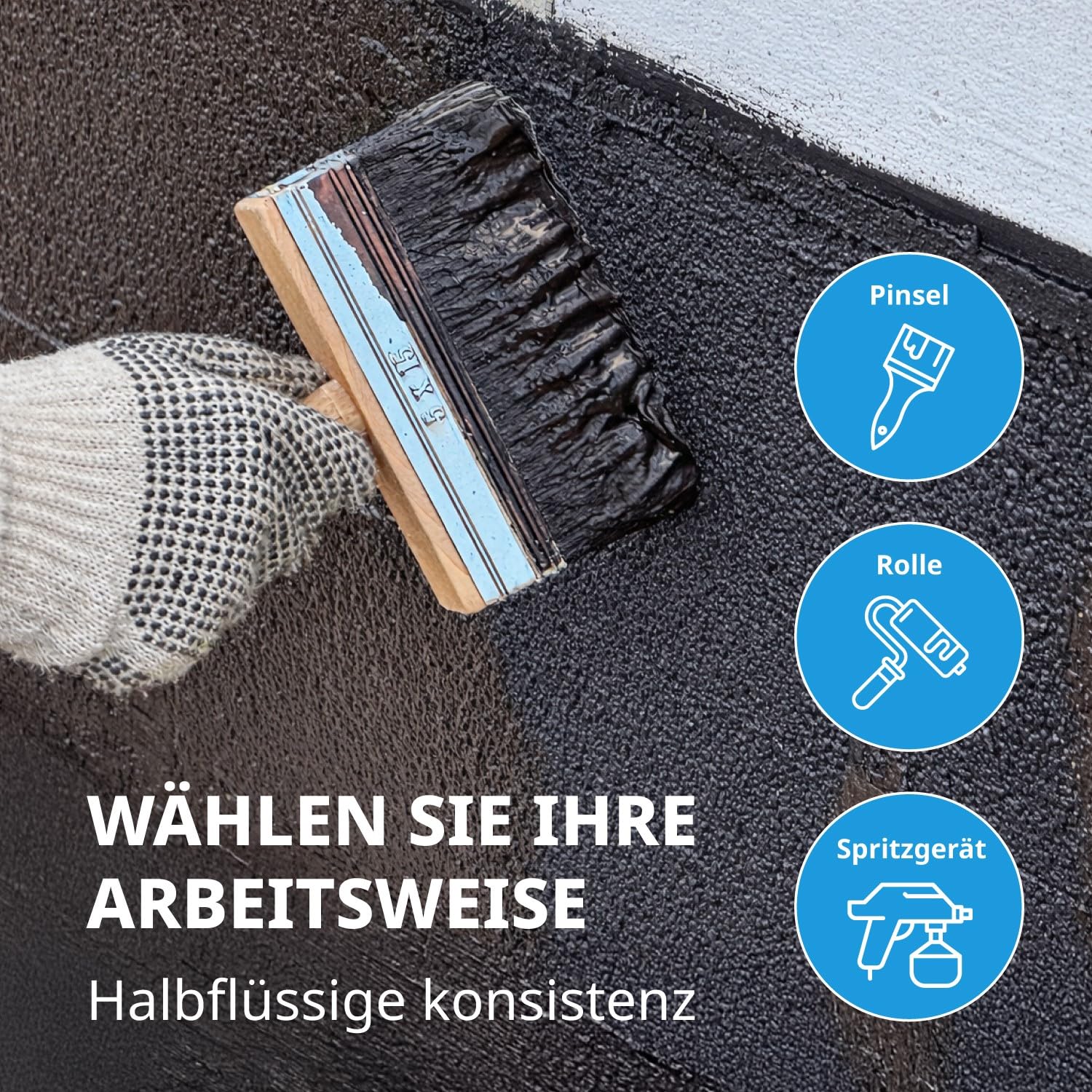 Rapid Hydro Defence Polymer-Bitumen Universaldichtmittel – Wasserdichte Feuchtigkeitssperre für Dach, Wände und Fundamente, Nahtlose Außenbeschichtung für Sanierung und Schutz (9,0 kg)