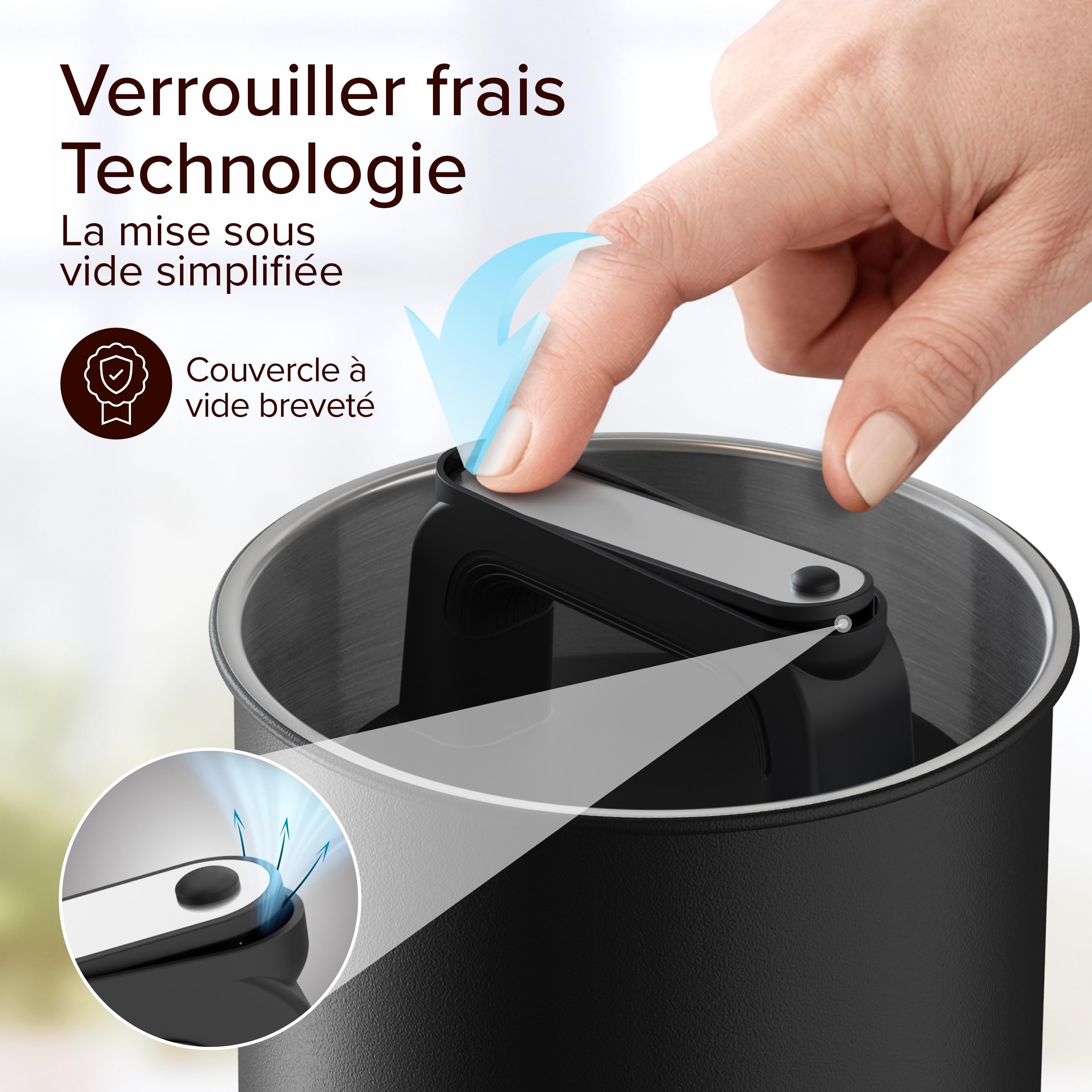 Boîte en Acier Inoxydable Hermétique pour 1 kg de Café en Grains - Couvercle sous Vide, Joint Aromatique - Idéal pour le Café et le Thé