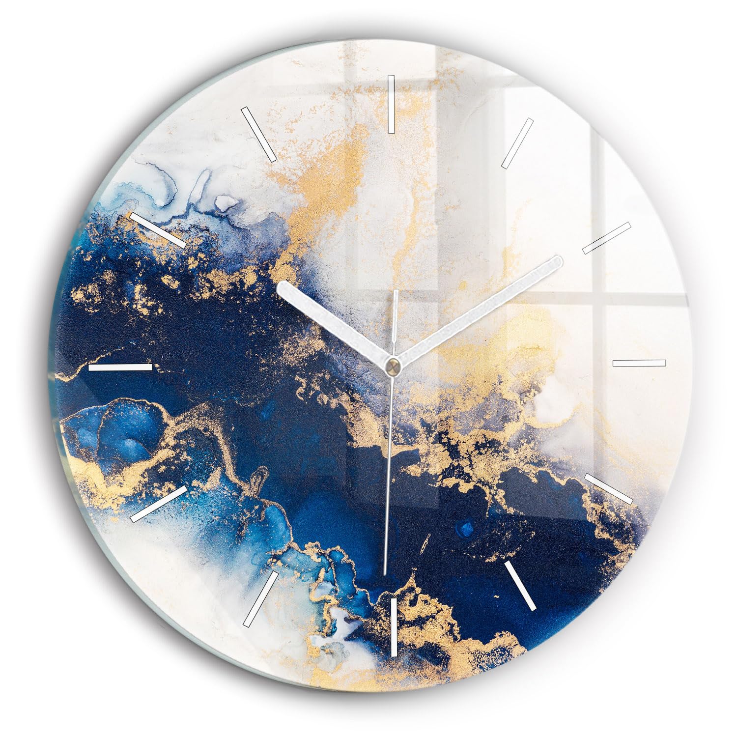 Horloge en verre de qualité supérieure Wallfluent effet marbre