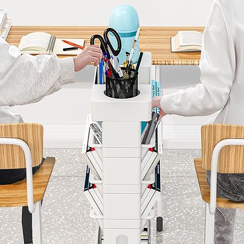 Miniatura 3 de Estantería de almacenamiento de 5 niveles, carrito utilitario rodante, estantes de almacenamiento movibles multifuncionales con ruedas con