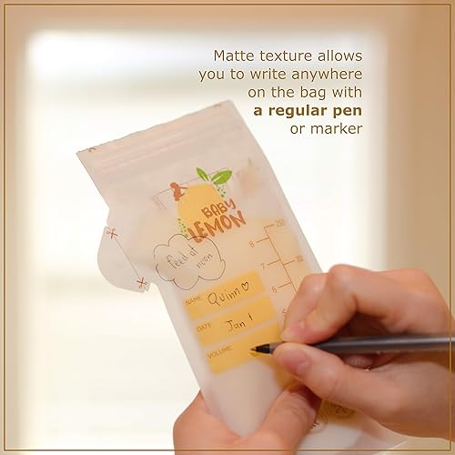 Miniatura 4 de Bolsas de almacenamiento de leche materna con boquilla, 8 onzas, 100 bolsas, extragruesas, a prueba de fugas, preesterilizadas, listas para usar,