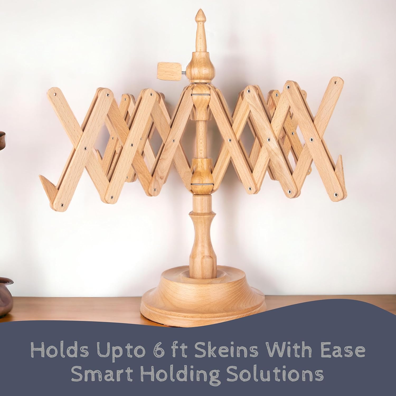 Wooden Yarn Winder for Crocheting & Knitting - Yarn Ball Winder, Yarn Spinner & Ball Make, Yarn Winder & Swift Combo (Beachwood Combo (Winder+Swift))