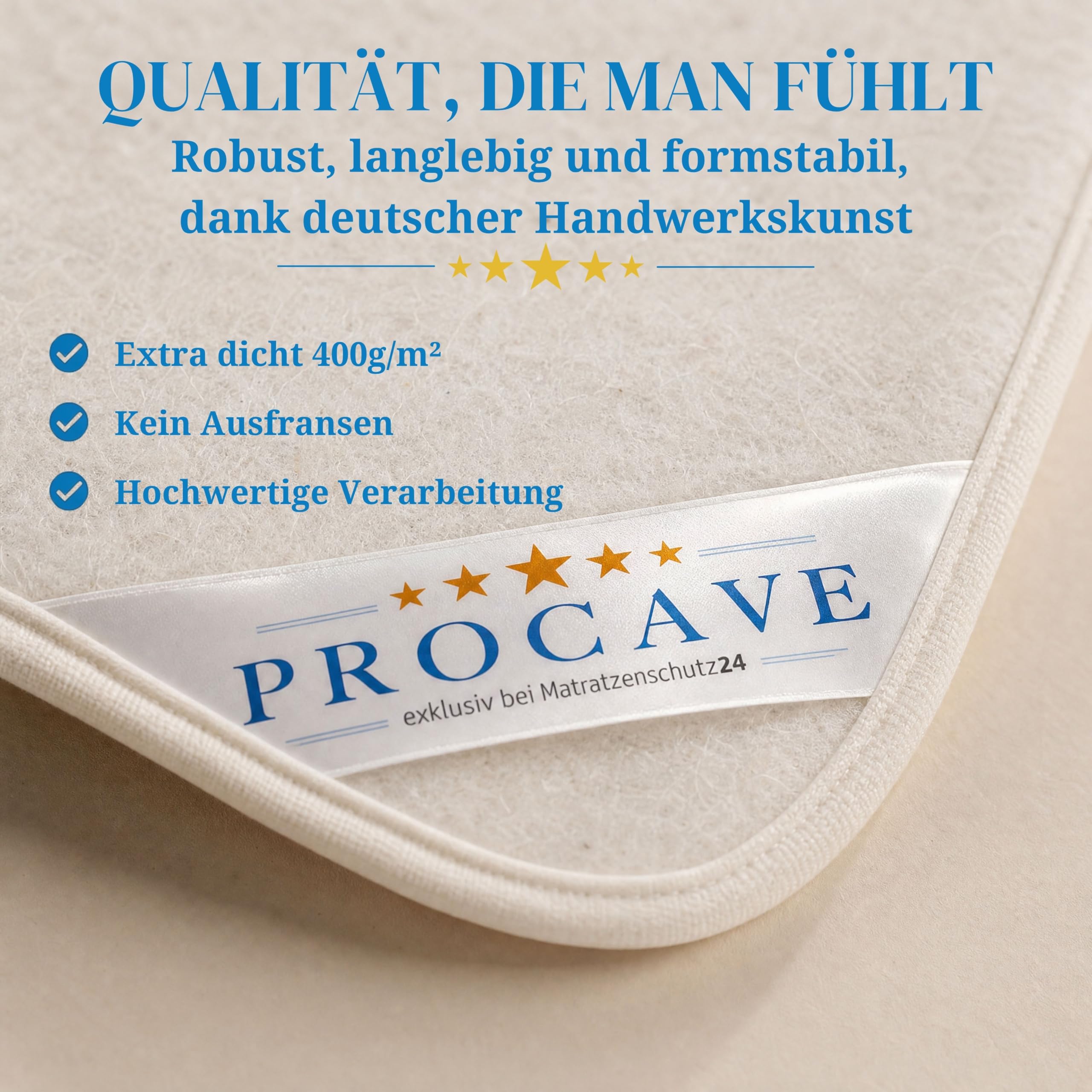 PROCAVE ochraniacz filcowy 90 x 200 cm biały