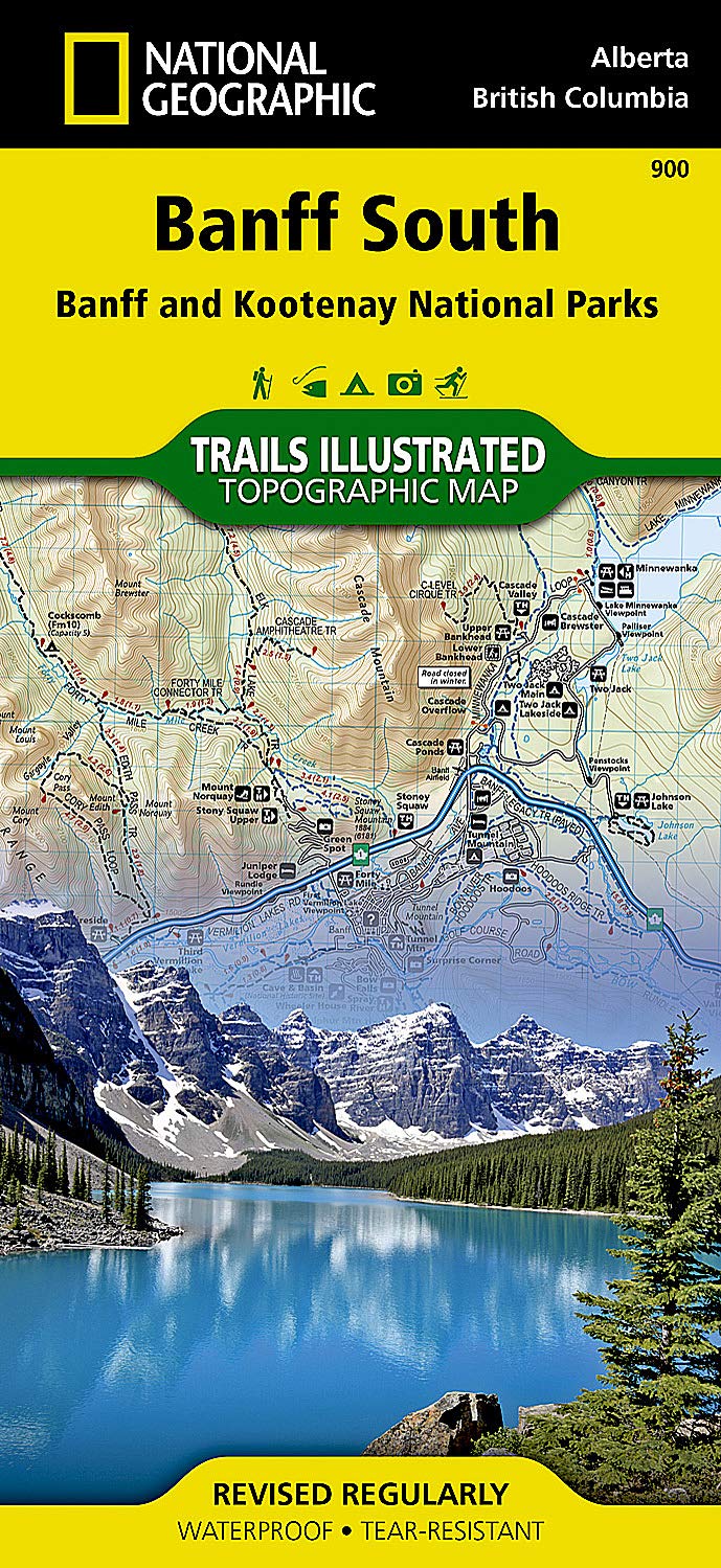Banff South Map – National Geographic Trails Illustrated Hiking Map for Banff National Park, Waterproof Topographic Map for Canadian Rockies: Trails ... (National Geographic Trails Illustrated Map)