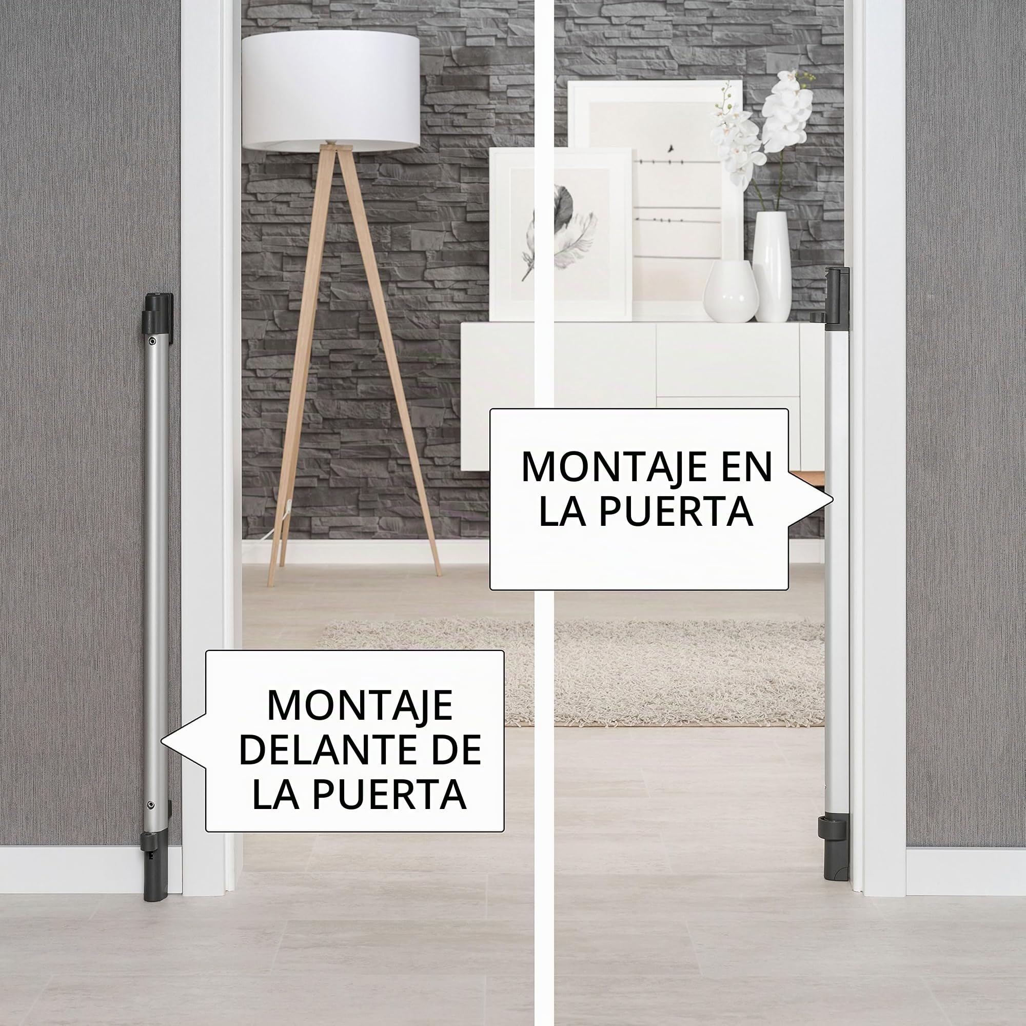 Reer Rejilla Para Puerta Y Escaleras Trend Para Atornillar, Diseño Moderno, Madera, Agarre Estable, Ancho De Paso 76-106 Cm, Antracita