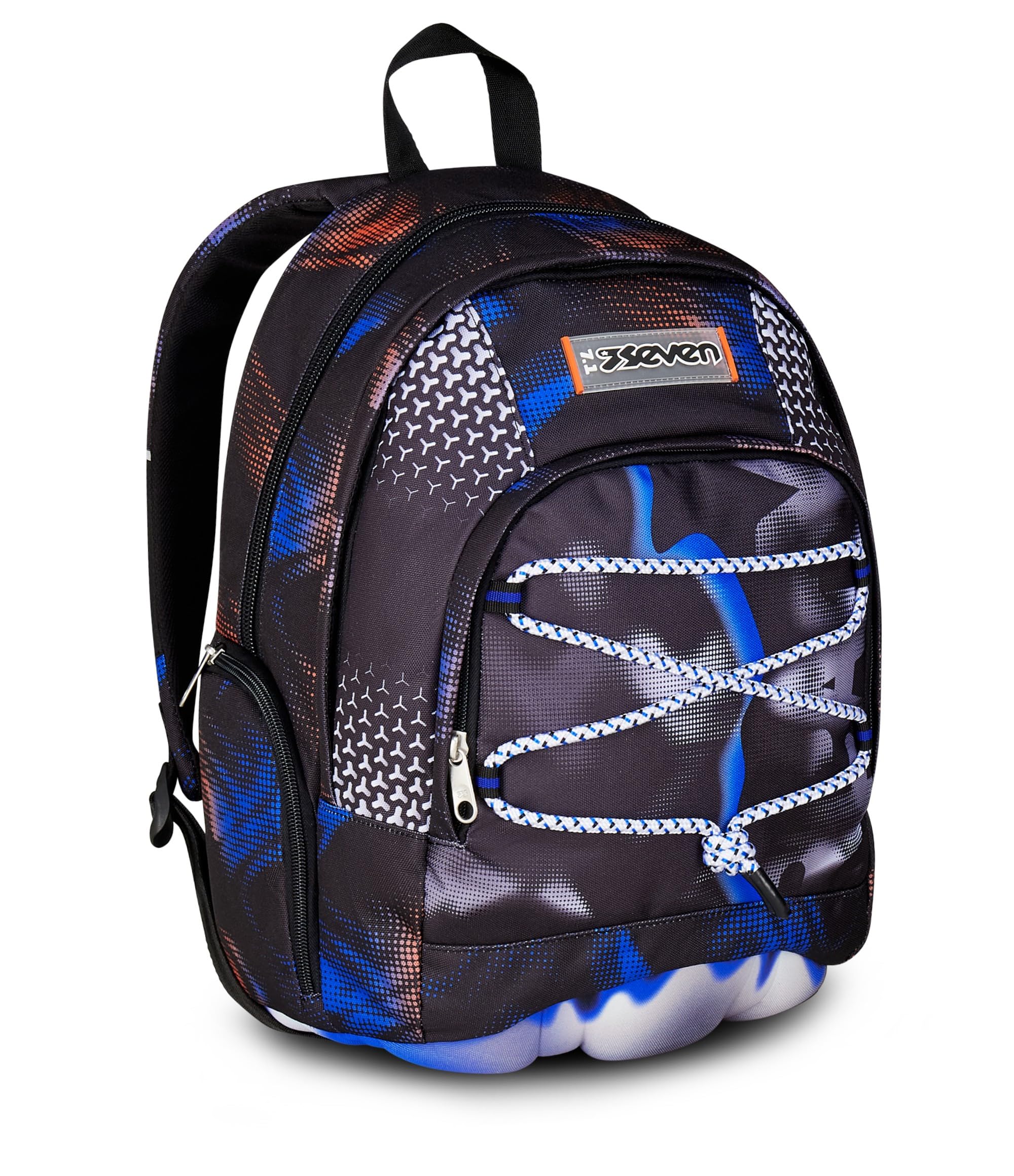 Seven Zaino Scuola Dual, Nero Blu, Doppio Scomparto Da 31 L, Con Tasca Per PC, Tasca Per Borraccia e Tasca Con Organizer, Scuola Media e Superiore, Zaino Ragazzo