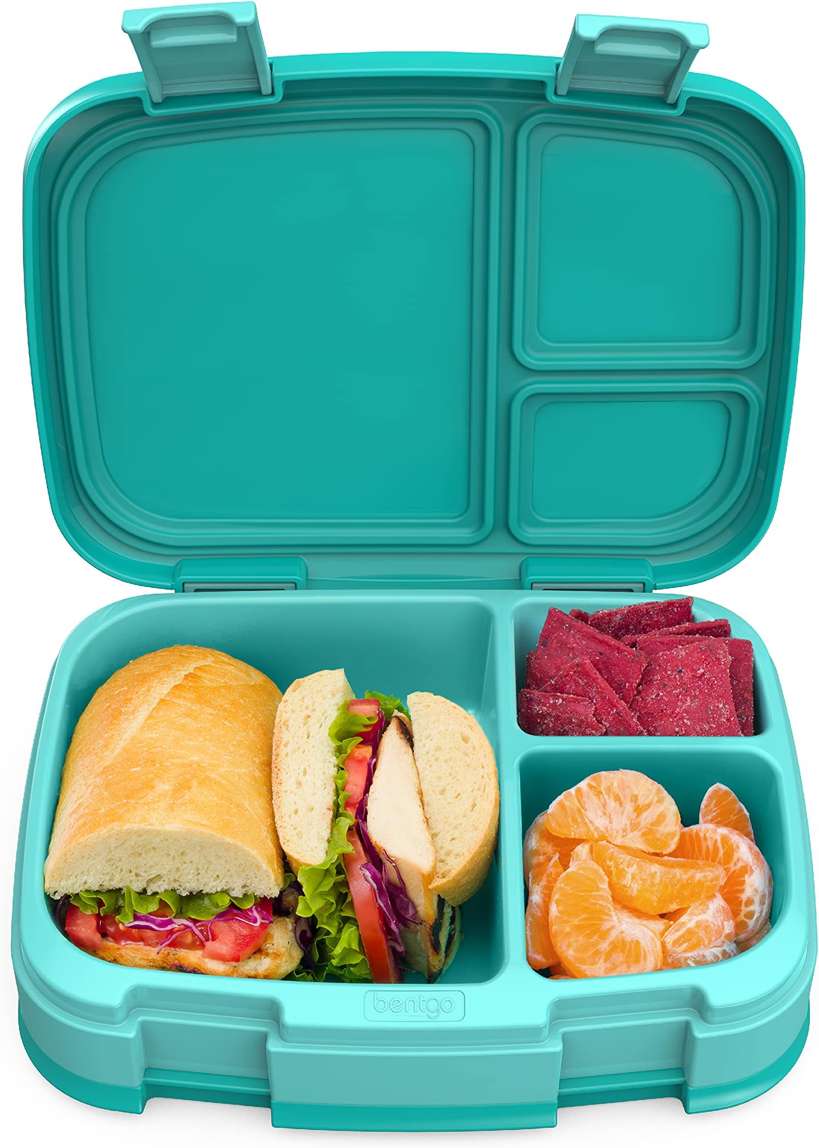 Bentgo® Fresh – Leak-Proof, Versatile 4-Compartment Bento-Style Lunch Box with Removable Divider, Portion-Controlled Meals for Teens and Adults On-The-Go – BPA-Free, Food-Safe Materials (Aqua)
