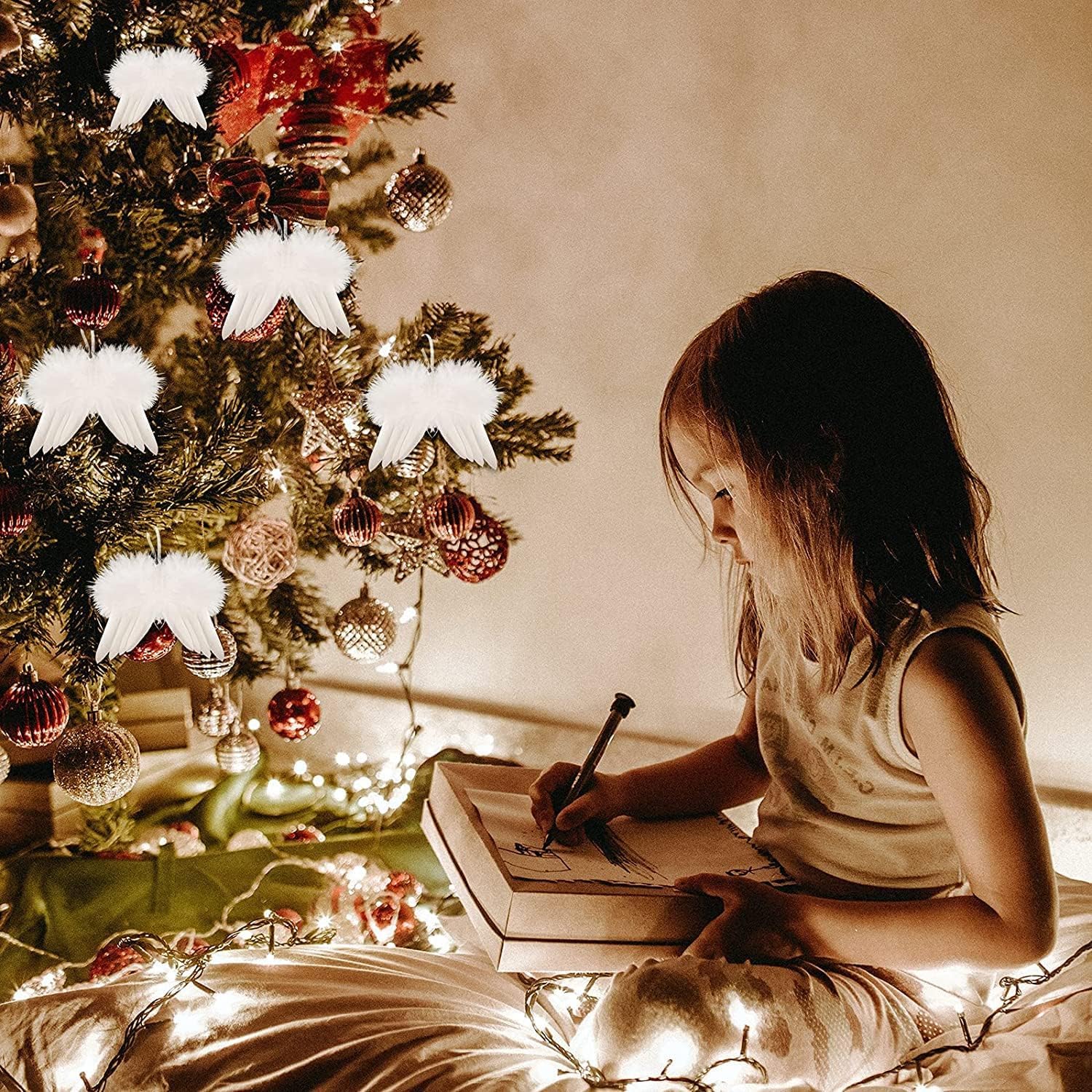 Ailes D'ange En Plumes ToBeIT - Lot De 10 Pour Décoration Noël Vintage