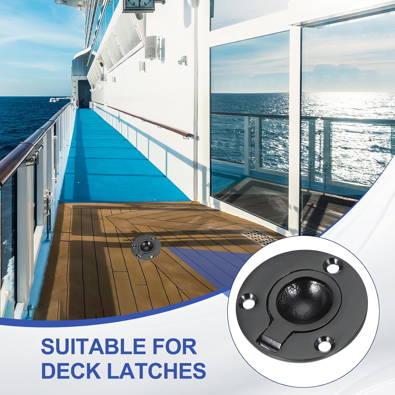 PATIKIL 2インチ フラッシュプルリングハンドル、2個 316ステンレススチールラウンド凹型ドアプル 隠しボートハッチラッチ