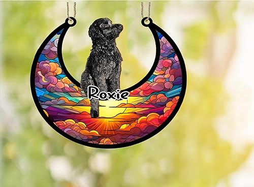 Vista 283 de LOVELYPOD Adorno de Navidad personalizado de perro pastor alemán, atrapasoles conmemorativo, adorno de Navidad de pastor alemán con nombre, pérdida