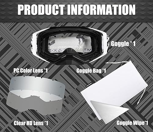 Miniatura 7 de Gafas de motocicleta de moda para ATVUTV MX todoterreno, motocross, esquí, UV400, antiarañazos, a prueba de polvo