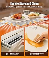 Vista 5 de Tapete de calentamiento de alimentos con almohadilla resistente al calor, 26 x 15 pulgadas, temporizador de 6 horas de temperatura de 6 niveles