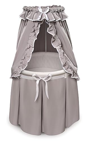 Miniatura 6 de Cuna de bebé Badger Basket redonda tipo emperatriz, Tradicional, RosadoBlanco