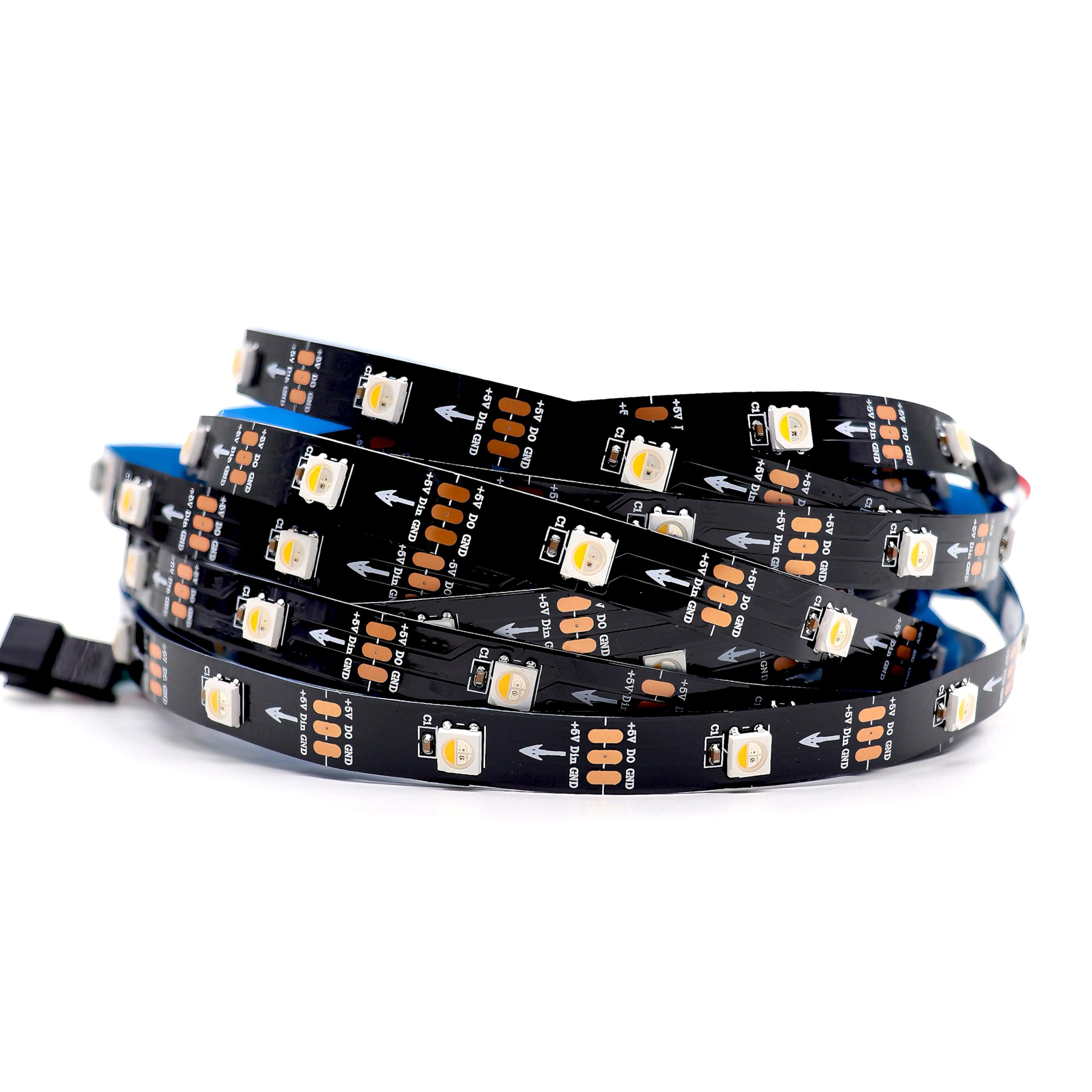 DC5V SK6812 (Similar WS2812B) RGBW RGB+Warm White 30leds/Pixels/m LED Strip Light Individually Addressable 4Color in 1LED Non-Waterproof (16.4ft(5m)